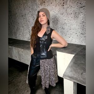 Reworked ZZtop duster cover. Leopard print. Hoodie top. Bikini cover.